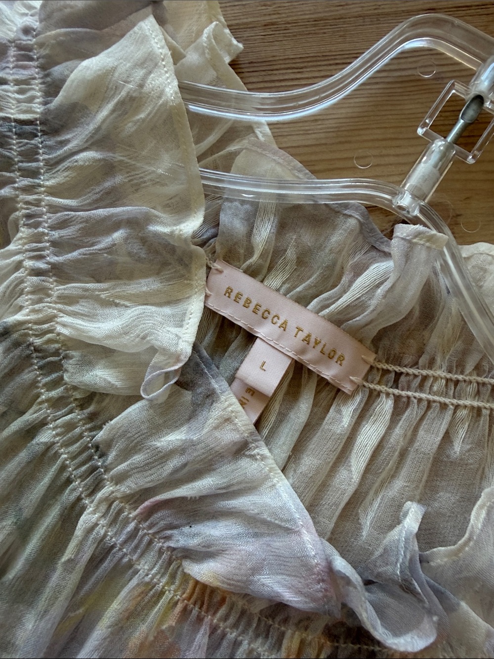 Rebecca Taylor Pale Watercolor Ruffle Dress - Picture 2 of 6